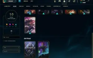 Ouro 3 com 40 Champs e 10 Skins + 13 Espolios