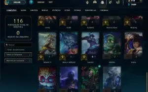 Ouro 3 com 40 Champs e 10 Skins + 13 Espolios