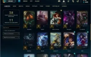 Conta DIAMANTE 1 com 5 skins e 34 champs