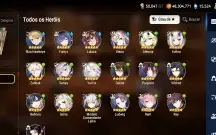 Conta de epic seven com 2 ML + 15 k de gemas + 900 folhas