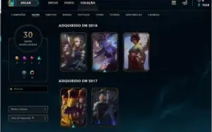 Vendo conta platina lol +100 champ e 30 skins