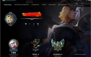 Vendo conta platina lol +100 champ e 30 skins