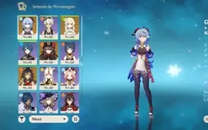 Ganyu + Hutao + Dehya + Jean + 4 armas 5 estrelas.