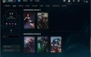 Conta Unranked com 17 skins e 53 champs