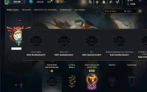 Unranked com TODOS os champs e 185 Skins ( Nivel 499 )