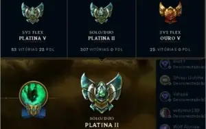CONTA DE LEAGUE OF LEGENDS PLATINA 2
