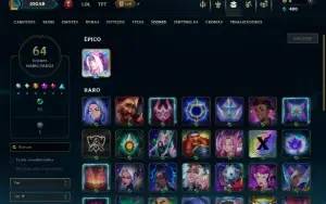 Unranked com 35 Champs e 14 Skins