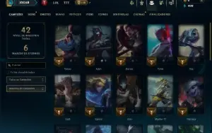 Unranked com 35 Champs e 14 Skins