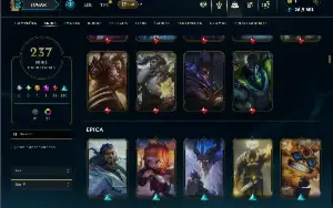 Unranked com 150 Champs e 237 Skins ( TOP / JG / ADC )