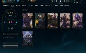 Unranked com 150 Champs e 237 Skins ( TOP / JG / ADC )