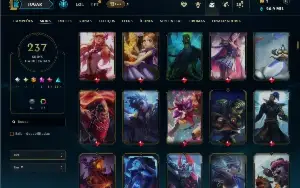 Unranked com 150 Champs e 237 Skins ( TOP / JG / ADC )