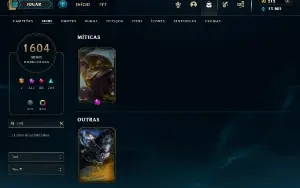 Vendo conta LOL full skin desde 2013 nível 600+ PAX JAX TF