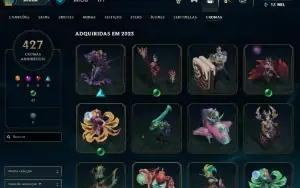 Vendo conta LOL full skin desde 2013 nível 600+ PAX JAX TF