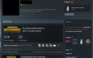 Conta steam com (pubg,gta,f1 2017 e cs go com vac )