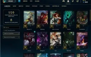 Conta unranked com 48 Champs e 12 Skins