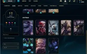 Conta unranked com 48 Champs e 12 Skins