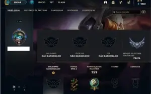 Conta unranked com 48 Champs e 12 Skins