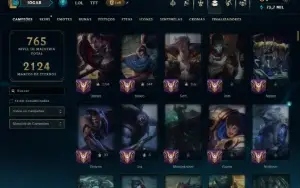 Bronze 1 com TODOS os Champs e 263 Skins ( TOP / MID / JG )