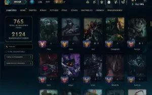Bronze 1 com TODOS os Champs e 263 Skins ( TOP / MID / JG )