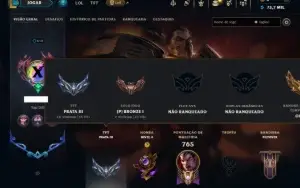 Bronze 1 com TODOS os Champs e 263 Skins ( TOP / MID / JG )