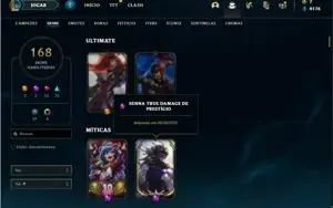 Conta ouro 1 com 122 Champs e 168 Skins + 1 Prestigio