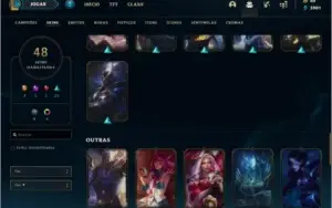 CONTA OURO 3 COM 48 SKINS E 57 CHAMPS