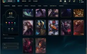 CONTA OURO 3 COM 48 SKINS E 57 CHAMPS