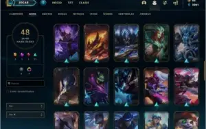 CONTA OURO 3 COM 48 SKINS E 57 CHAMPS