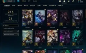 Conta prata 3 com 20 skins e 53 champs