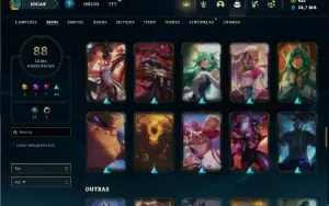 Unranked com 62 Champs e 88 Skins ( MAIN SUP )