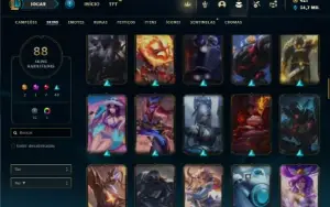 Unranked com 62 Champs e 88 Skins ( MAIN SUP )