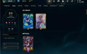 Unranked com 62 Champs e 88 Skins ( MAIN SUP )
