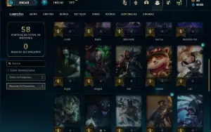 Conta Unranked com 40 Champs e 14 Skins ( MAIN TOP / JG )
