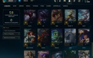 Conta Unranked com 40 Champs e 14 Skins ( MAIN TOP / JG )
