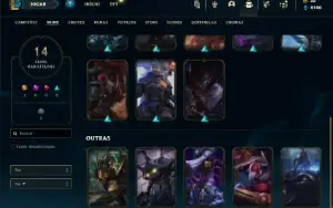 Conta Unranked com 40 Champs e 14 Skins ( MAIN TOP / JG )