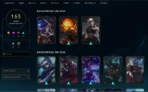 Conta lol gold 2, muitas skins pra sair rapido.