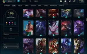 Conta prata 2 com 155 champs e 196 skins