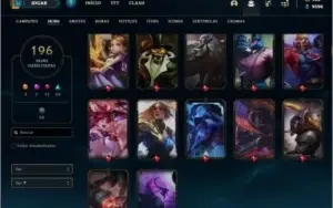 Conta prata 2 com 155 champs e 196 skins