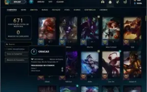 Conta prata 2 com 155 champs e 196 skins