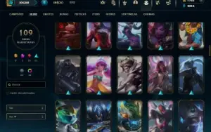 Bronze 3 com TODOS os champs e 109 Skins (Mais de 100 Jogos)