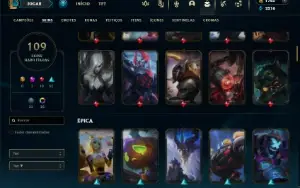 Bronze 3 com TODOS os champs e 109 Skins (Mais de 100 Jogos)