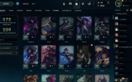 Conta Lol, nivel 527, todos campeões, 353 skins.