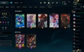 Conta Lol, nivel 527, todos campeões, 353 skins.