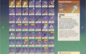 CONTA AR57 - 11 CHARS 5* 3 ARMAS 5* - BAAL HUTAO EULA GANYU