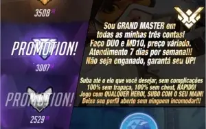 Overwatch Elo Boost / Elo Job / Coach [do Bronze Ao Mestre]
