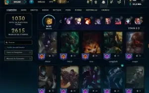 Diamante 3 com TODOS os champs e 227 Skins + 10 Vitoriosas