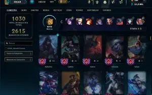 Diamante 3 com TODOS os champs e 227 Skins + 10 Vitoriosas
