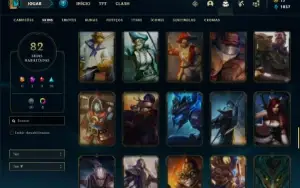 Conta ouro 2 com 110 Champs e 82 Skins + 7 Vitoriosas
