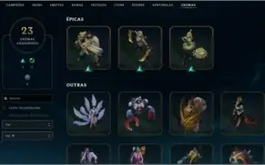 CONTA OURO 2, 229 SKINS, 23 CHROMAS, FULL CHAMPS