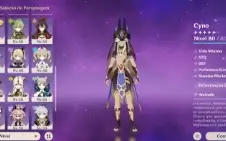 Ar48, Dehya c1 + assinatura, Cyno + bis, Baizu c1, tighnari,